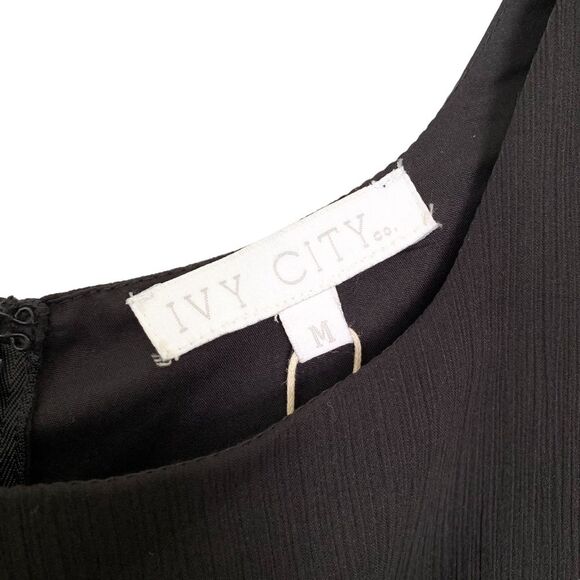 Ivy City Co Do Re Medi Black Sleeve Midi Bodice Dress Size Medium - Picture 3 of 7